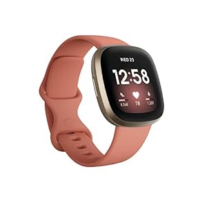 Fitbit Versa 3 Health & Fitness Smartwatch with GPS, 24/7 Heart Rate, Alexa Built-in, 6+ Days Battery, Pink/Gold, One…