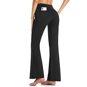 MOVE BEYOND Boterachtige zachte damesbootcut yogabroek/capris met 4 zakken buikcontrole workout bootleg werkbroek