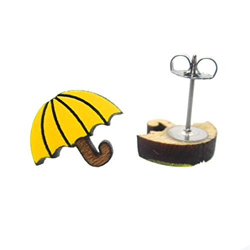 Cute Little Umbrella Stud Earrings, Rainy Day Parasol Weather Earrings, Choose Color, Hypoallergenic