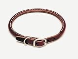 Leather Latigo Round Pet Collar Size: 0.8