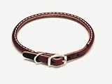 Leather Latigo Round Pet Collar Size: 0.8″ W x 18″ D, My Pet Supplies