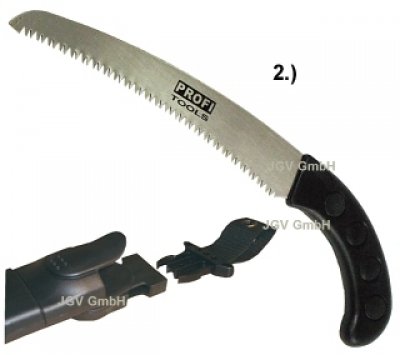 2 STÃCK BAUMSÃGEN SET 1x Teleskop-Baumsäge Teleskopsäge 2,55 m 1x Baumsäge 37 cm Japan CV-Sägeblatt Astsäge Säge Gartensäge Handsäge Baumsäge Gärtnersäge – Bild 4