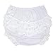 I.C. Collections Baby Girls White Batiste Rumba White Diaper Cover Baby Girl Bloomers- Ruffle Butts baby Bloomers - Toddler Bloomers for Under Dress- Baby Bloomers,Size S