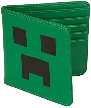 Mine Crafter Creeper Face Wallet,Green