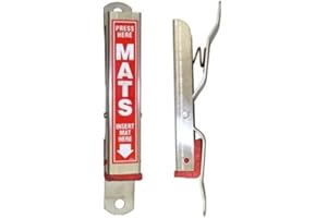 HI-TECH Car Wash Mat Clamps - Heavy Duty Wall Mount Floor Mat Holders - Secure, Durable, and Easy to Install - Ideal for Home Garages and Auto Shops - 1 Pack (Red)