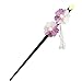 FINGER LOVE Glittered Gradient Flowers Acrylic Hair Stick with Pearl Tassels (Purple)