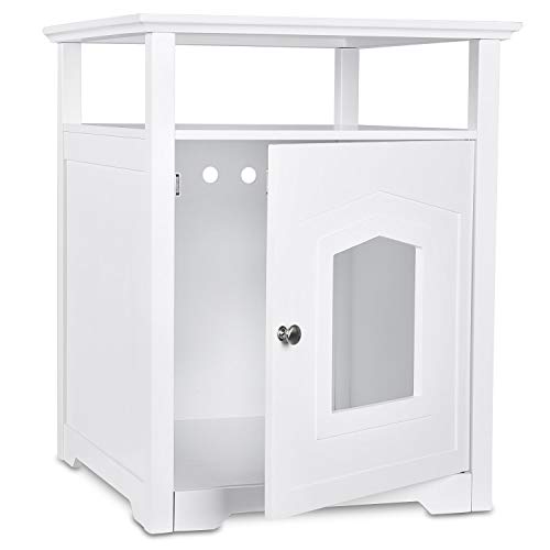 Arf Pets Designer Enclosed Cat Litter Furniture Box House with Table (Certified Refurbished) - Thumbnail 3