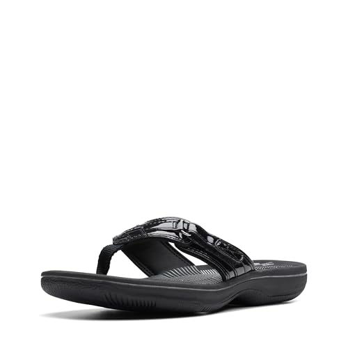 Clarks Breeze Seasandals pour femme, Vernis noir, 40 EU