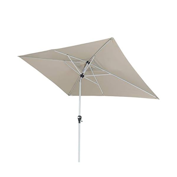 Doppler Active Auto Tilt 300x200 - Moderner Kurbel Sonnenschirm - Knickbar - ca.300x200 cm - Natur