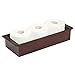 mDesign Deep Bamboo Storage Organizer Tray Bin with Handles, Multipurpose; Use on Bathroom Vanity, Countertop, Toilet Tank - Stackable, 16