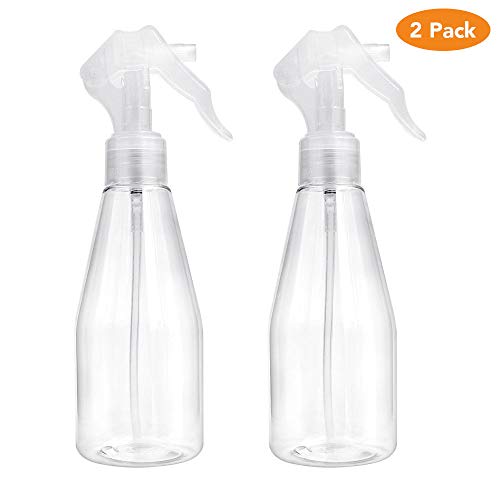 McoMce 2PCS 200ml Misting Spray Bottle, Super Fine Misting Bottle, Clear Iron Spray Bottle, Leak-proof Water Spray Bottle Hair Sprayer Empty Spray Bottles for Travel, Cleaning, Gardening, Skin Care