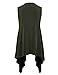 MBJ WSK1071 Womens Lightweight Sleeveless Draped Open Cardigan XXXL OLIVE