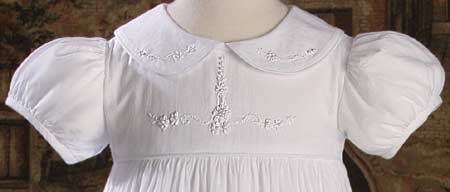 33" Short Sleeve Gown with Hand Embriodery