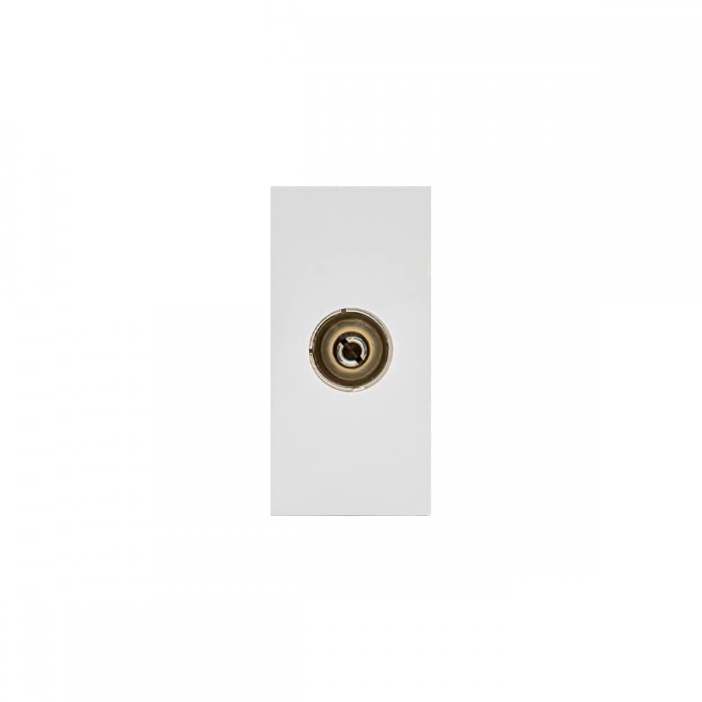 Maclean's Modular Products HDMI Socket LAN Socket Cable TV Outlet USB Socket Charger Glass Frame Panel (Cable TV Outlet, White)