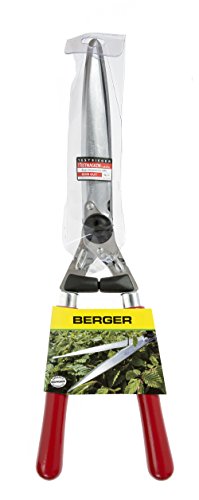 Berger hedge shear, wooden handle 4490 with straight blades, 2 sap grooves and wrist-gentle shock absorber