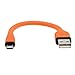 dCables Bendy & Durable Short Micro USB Charging Cable - 7 Inch - Orange - for Android