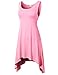 H2H Womens Scoop Neck Sleeveless Asymmetrical Hem Solid & Tie Dye Tunic Top