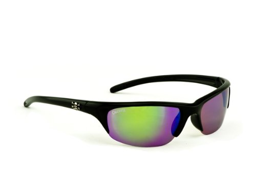 Calcutta Bermuda Sunglasses (Black Frame, Blue Mirror Lens)