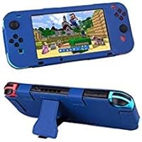 Newmag Nintendo Switch Case Leather Protective Flip Case Cover with Built-in kickstand,9H Hardness HD Glass Screen Protector,Shock-Absorption and Anti-Scratch Design for Nintendo Switch (Blue)