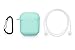 The OAKS Improved Airpods Case Protective Cover Skin with Lockable Carabiner and Airpods Strap Compatible with Airpods Charger Case (6 Colours Available) (Light Pink)