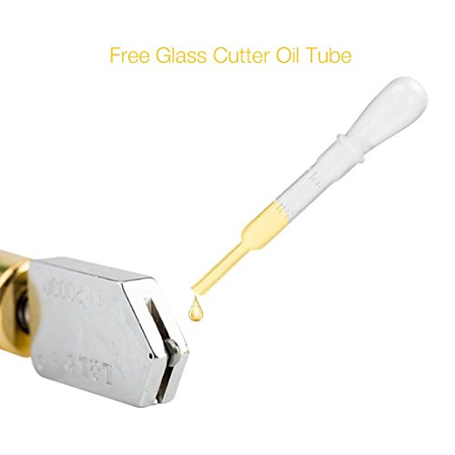Professional Carbide Tungsten Alloy Handle Glass Cutter Tool with Range 2-19mm Self-Oiling for Thick Glass Bottle Mosaic and Tiles Stained Glass - Pencil Shape & Design - Thumbnail 4
