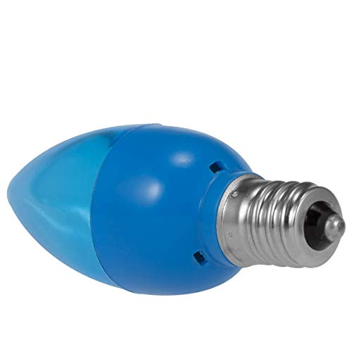 JandCase C7 Blue Light Bulbs, E12 Candelabra Base, Blue Led Chips