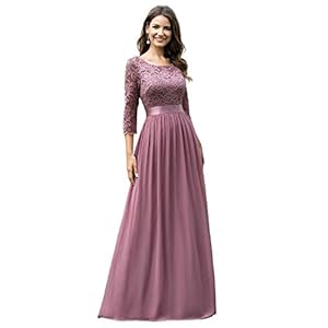 Ever-Pretty Dames A-lijn 3/4 Mouwen Empire Taille Elegant Chique Gala en Avondjurken 07412