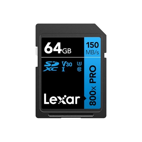 Lexar High-Performance SD 3.0 Karte 64GB, SDXC UHS-I Karte, mit bis zu 150 MB/s Lesegeschwindigkeit, V30, U3, C10 SD Speicherkarte für kameras/Mittelk