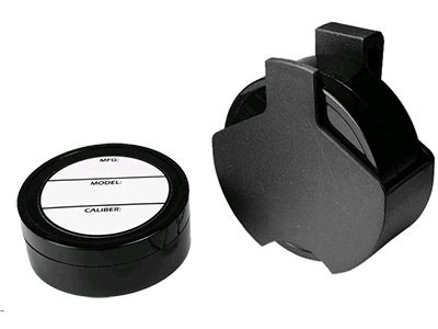 Pellet Holster, Attaches to Belt, 2 Foam-Lined Pellet Tins, 4 Paper Labels