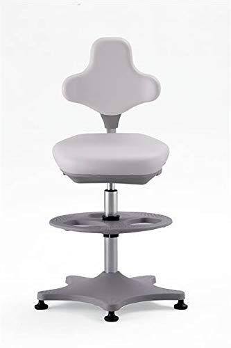 Bimos 1197859 Labster 3 Leather Lab Chair with Glides, White