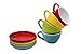 Easy Living Goods Cappuccino Cups and Saucers, Set of 4 Assorted Vibrant Colors, Durable Porcelain 8 Ounce Capacity for Specialty Coffee Drinks, Latte, Cafe Mocha (Multi, 4)