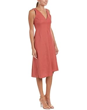 Womens Tadayon.New Stretch Linen-Blend Midi Dress, 00, Red
