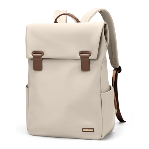 Women's Laptop Backpack, Waterproof Carry-On Computer Bag Fits 15.6 Inch Notebook, Ideal for Travel, Commute, and College Use, Apricot