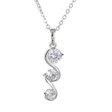 YAZILIND 18K Silver Plated Pendant Cubic Zirconia Jewelry Bridal Jewelry Drop Necklace