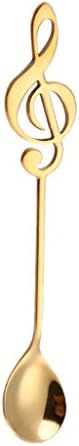 Gaddrt Cute Stainless Steel Spoon Handle Dessert Spoons Flatware Ice Cream Drinking Tools Kitchen Gadget Great for Coffee Shop Bar Restaurant (Gold)