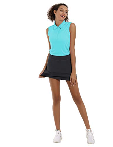 BUBBLELIME Women's UPF 50+ Golf Tennis Sleeveless Polo Shirts 5-Botton Quick Dry Moisture Wicking Activewear Outdoor Sports