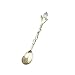 Verdental Retro Stereoscopic Coffee Spoon Tea Spoon Dessert Spoon Mixing Spoon Ice Cream Spoons with Fruit Fork Set of 6 (Silver)