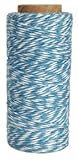 Just Artifacts ECO Bakers Twine 240-Yards 4Ply Striped Cornflower - Decorative Bakers Twine for DIY Crafts and Gift Wrapping