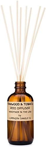 Teakwood &amp; Tobacco Reed Diffuser Set 3oz | Handmade by Lorenzen Candle Co