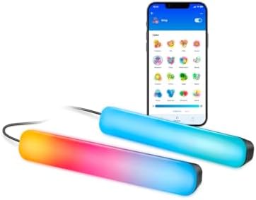 Gradient Light Bars - RGBIC zeigt mehrere Farben auf einmal an - Einfache Einrichtung, verbindet sich mit Wi-Fi-Steuerung mit App/Sprache, funktioniert mit Google Home, Alexa und HomeKit, 2er Pack