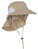 Tuga Adult UPF 50+ Sol Wide Brim Hat with Back Flap (UV Sun Protective)