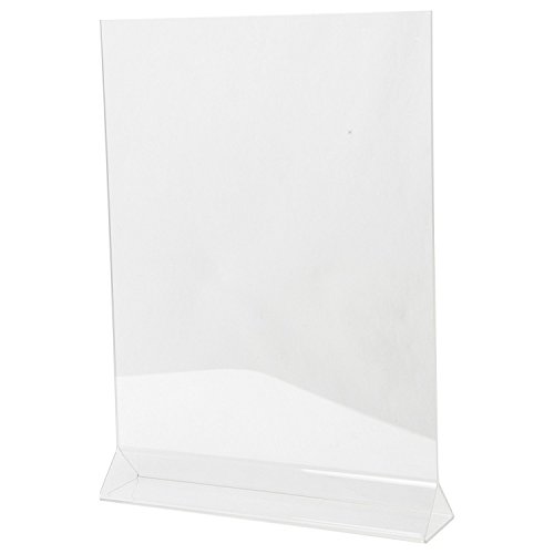 Clear-Ad - LHB-1114 - Double Sided Acrylic Upright Sign Holder 11x14 - Table Menu Card Display Stand - Plastic Picture Frame in Bulk (Pack of 14)