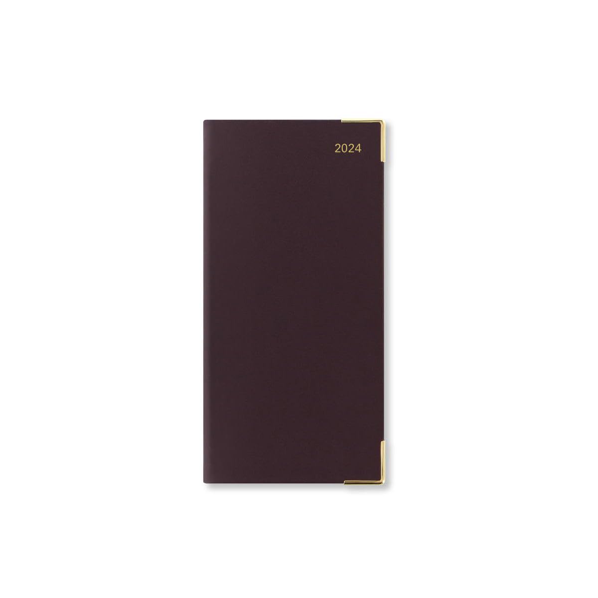 Letts Roma Slim vertical week to view with appointments 2024 landscape leather diary - burgundy