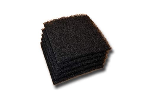 Black Course Filter Media - 5 Pack - 1" x 12" x 12" Pads