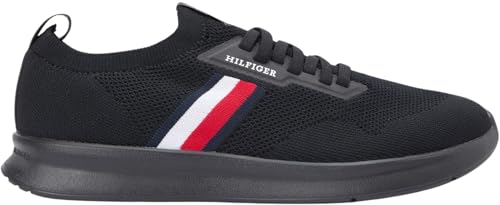 Herren Runner Sneaker Lightweight Knitted Low Top, Schwarz (Black), 43