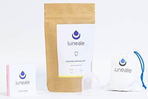 Ergonomic Menstrual Cup Luneale-Made in France-Patented Design Without stem-Menstrual Cup Size L (Heavy - Very Heavy flow/30 ml)-100% Medical Silicone Platinum Grade-No additionnal Color, no additive