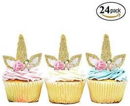 Unicorn Glittery Cupcake Toppers 24 Pieces Perfect Unicorn Party
