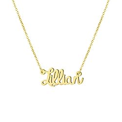 Awegift Name Necklace Big Initial Gold Plated Best