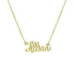 Awegift Name Necklace Big Initial Gold Plated Best