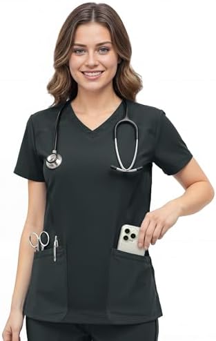 Amazon.com: Healing Hands Scrubs for Women Mock Wrap Neck Top 2